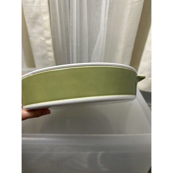 Vintage Corning Ware USA Made Avocado Green Casserole Dish w/ Lid 10 in - Picture 6 of 7